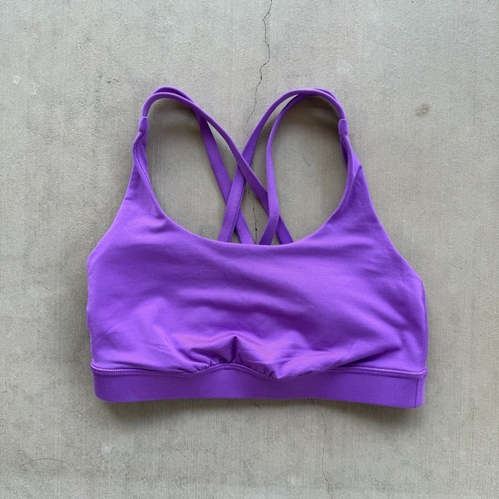 Lululemon Womens Purple Strappy Crossback Sports Bra Yoga Running Workout